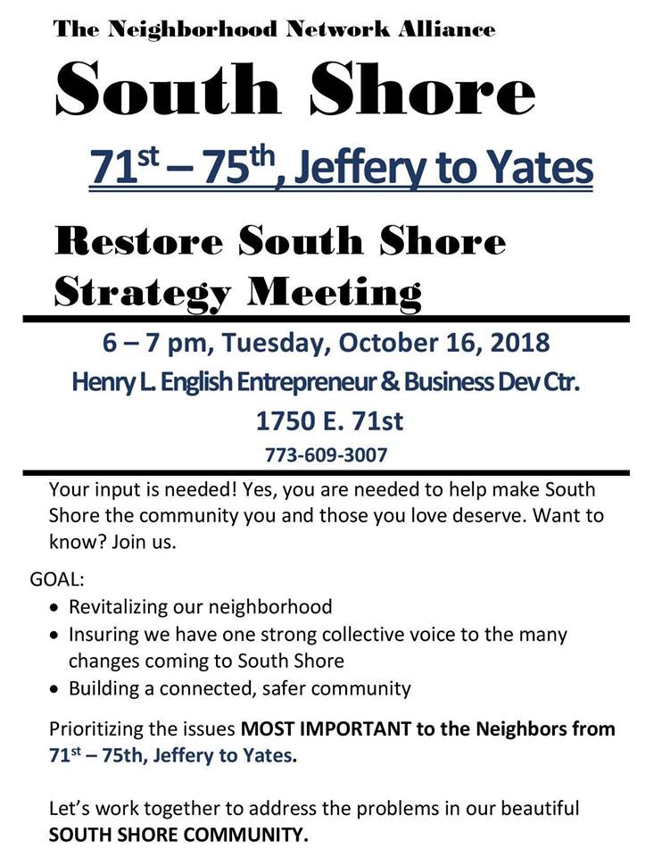 The Neighborhood Network Alliance Present South Shore Strategy
