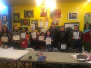 10th Ward students learn comic-bookmaking in SkyART workshop hosted at Under The Bridge Art Studio. ‪#‎skyart‬ ‪#‎10thward‬ ‪#‎underthbridgeartstudio‬